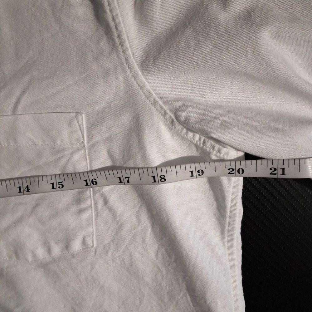 GAP Perfect Shirt M Optic White Button Down Long Sleeve Stretch Womens - Picture 11 of 12
